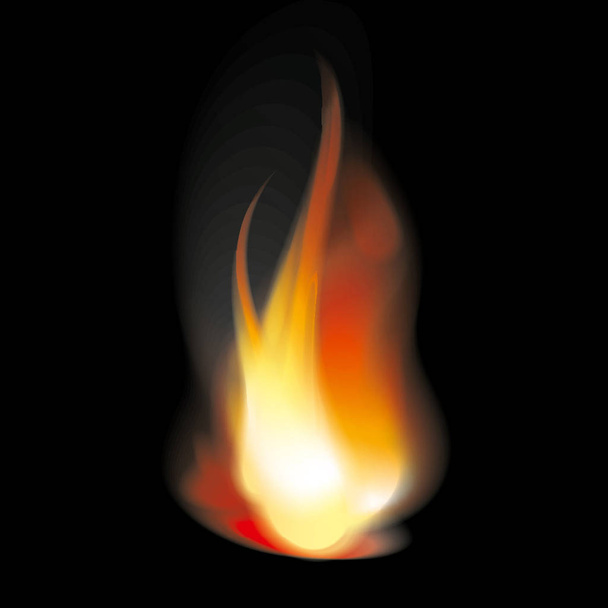 Bright flame tongues with smoke. Transparent. Rasterized version - Foto, afbeelding