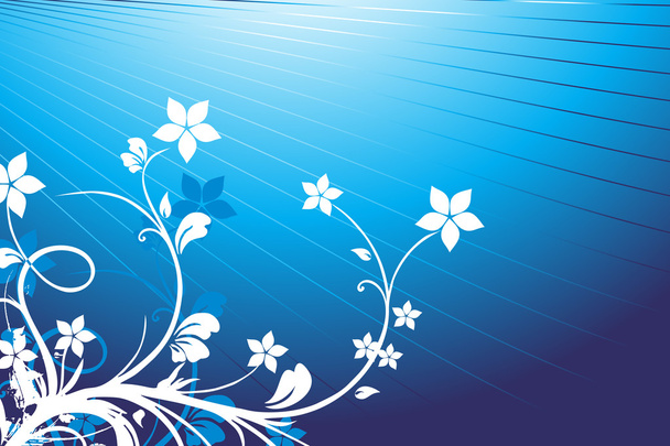 Floral background blue vector wallpaper - Vector, imagen