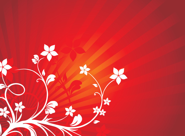 Floral background red vector wallpaper - Vector, afbeelding