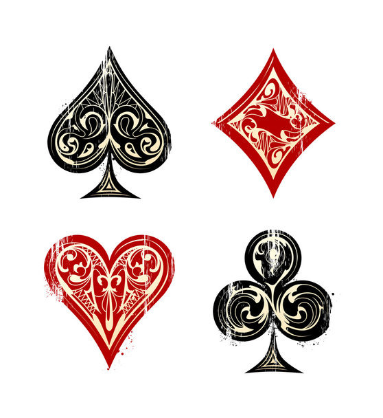 Vintage Playing Cards Sybmols - Vector, Image