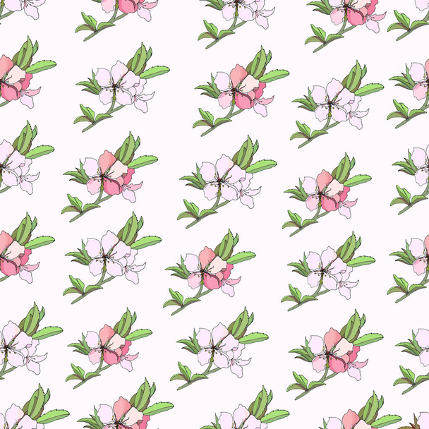 blumigen Hintergrund des Frühlings rosa Blumen. sanfte leichte Textur für die Gestaltung von Grußkarten, Fliesen, Bettwäsche, Einladungen, Grußkarten und Werbung - Vektor, Bild