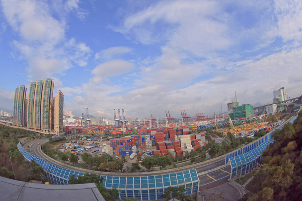 Containerterminal hong kong kwai chung - Foto, Bild