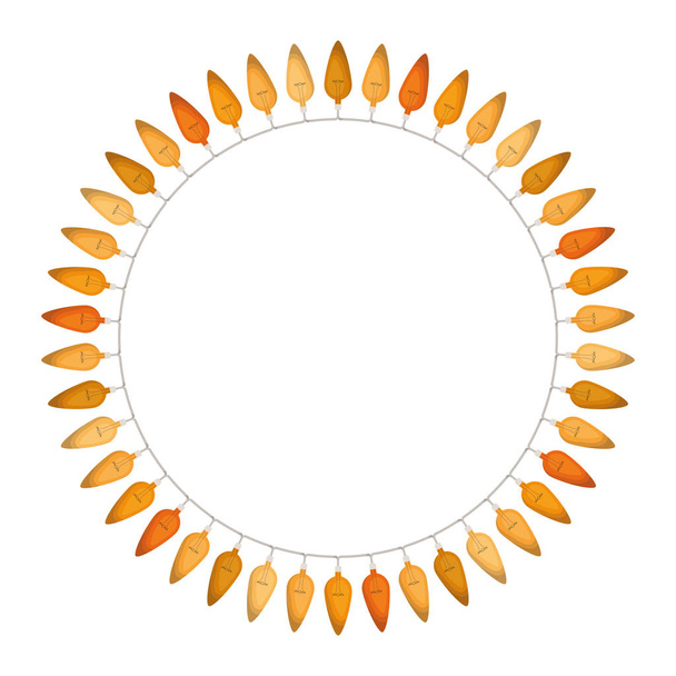 christmas lights in a circle isolated icon - Vector, Image