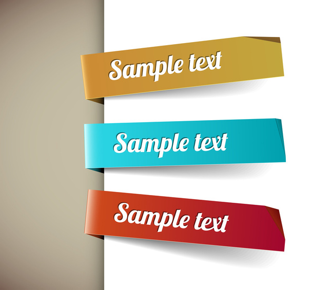 Set of paper tags (retro colors) - ベクター画像