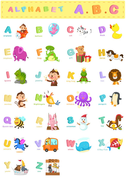 illustration de l'alphabet animal lettre a-z
 - Vecteur, image
