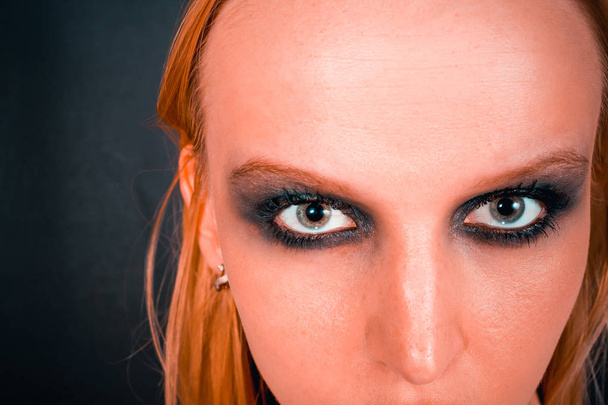 Eye makeup with green shadows - Fotó, kép
