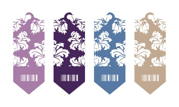 Price tags with floral design - Vektori, kuva