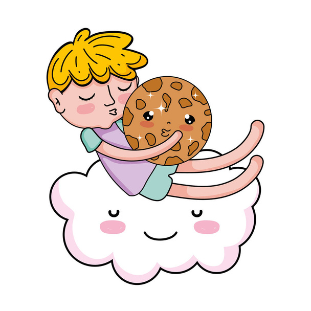 kisfiú cookie Kawaii karakter - Vektor, kép
