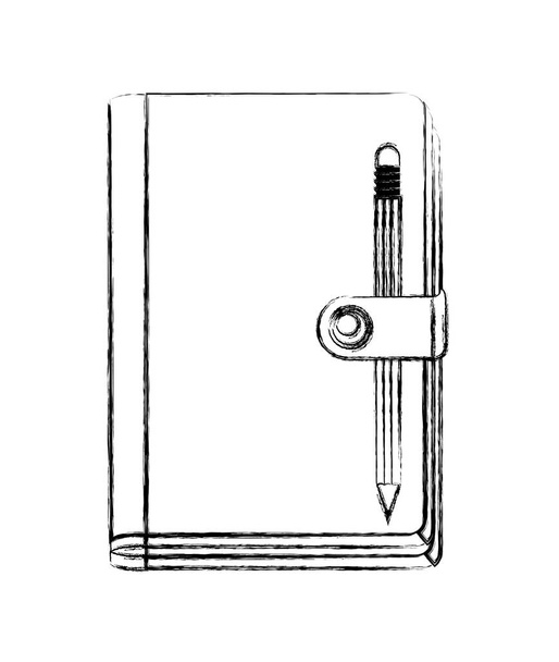 diary closed with pencil - Vector, Image