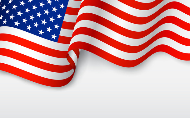 golvende Amerikaanse vlag - Vector, afbeelding