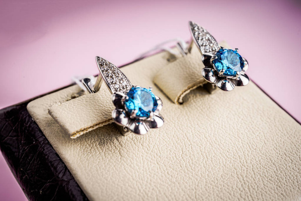Beautiful earrings with stones - Fotografie, Obrázek