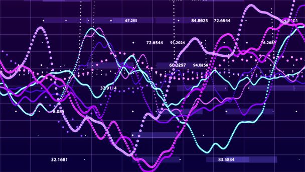 Γράφημα χρηματιστηριακών αγορών. Απεικόνιση μεγάλων δεδομένων. έννοια των επενδυτικών γραφημάτων. απόδοση 3D. - Φωτογραφία, εικόνα