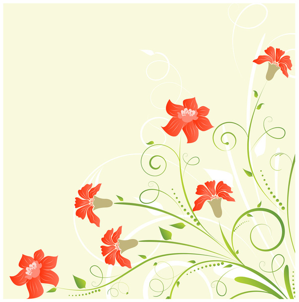 Canto floral com flores
 - Vetor, Imagem