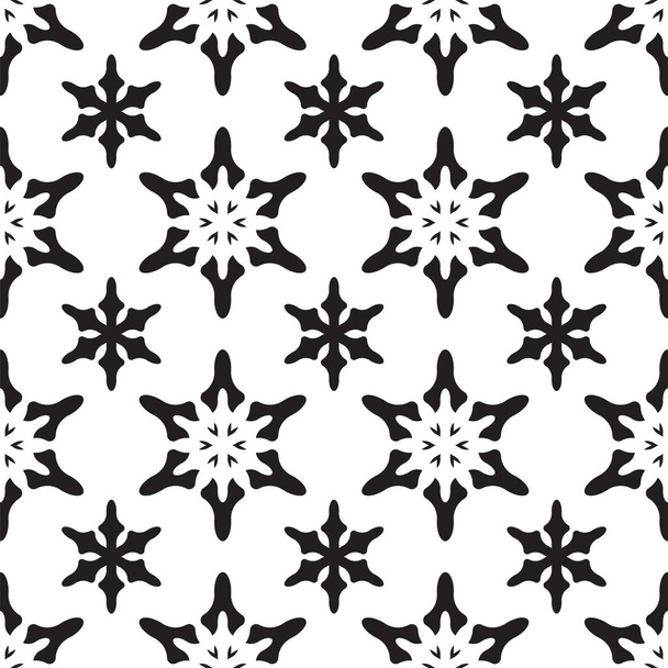 Seamless pattern with snowflakes. Christmas decoration. Vector monochrome background - Vettoriali, immagini