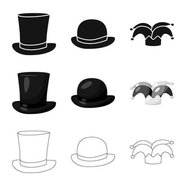 Vector design of clothing and cap symbol. Collection of clothing and beret vector icon for stock. - Vector, Imagen