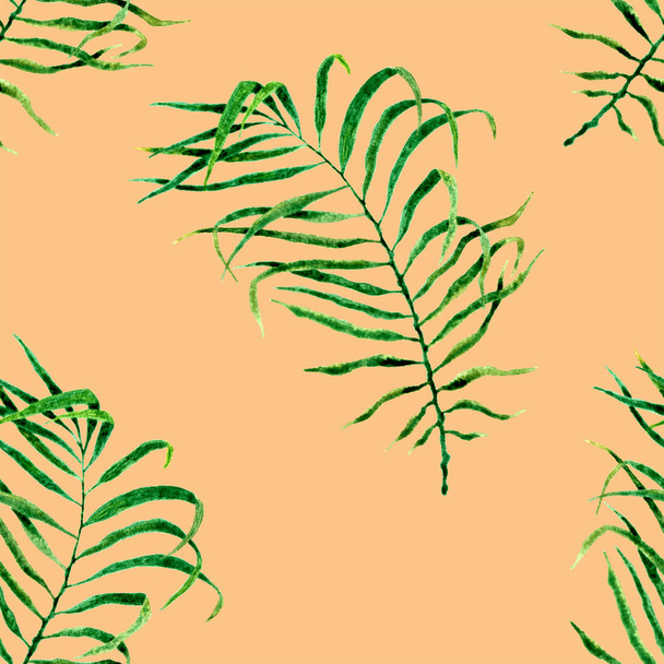 Tropical seamless pattern. Watercolor flapping pal - Фото, зображення