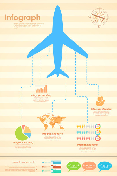 Airplane in Travel Infograph - Vektori, kuva