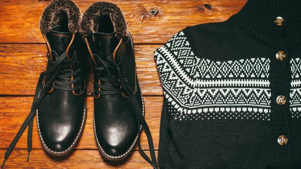 men winter fashion outfit trend casual wear trend - Foto, afbeelding