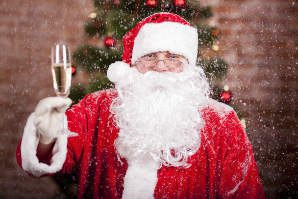 Santa Claus with a glass - Photo, Image