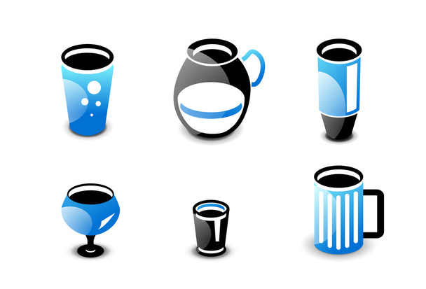 Set di icone per bevande e bevande lucide
 - Vettoriali, immagini