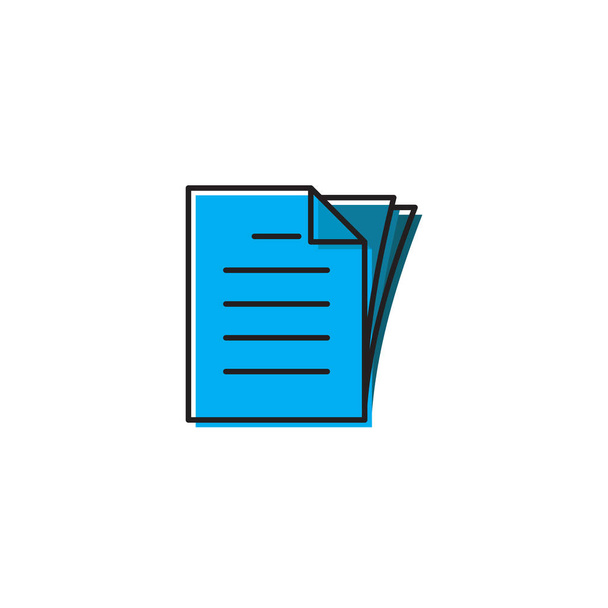 Document papiers pile ligne icône, contour signe vectoriel, pictogramme de style linéaire isolé sur blanc
 - Vecteur, image