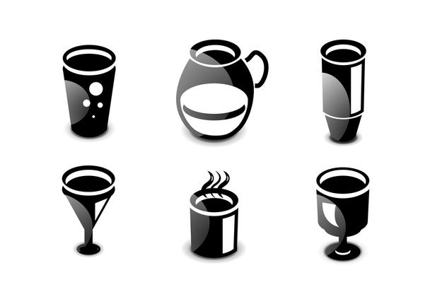 Set di icone per bevande e bevande lucide
 - Vettoriali, immagini