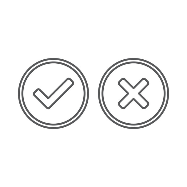 Casilla de verificación conjunto de iconos de línea aislados sobre fondo blanco
 - Vector, imagen