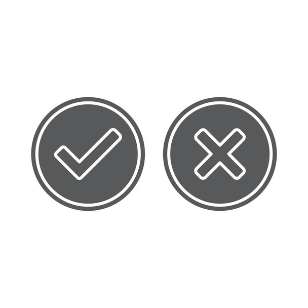 Casilla de verificación conjunto de iconos de línea aislados sobre fondo blanco
 - Vector, Imagen