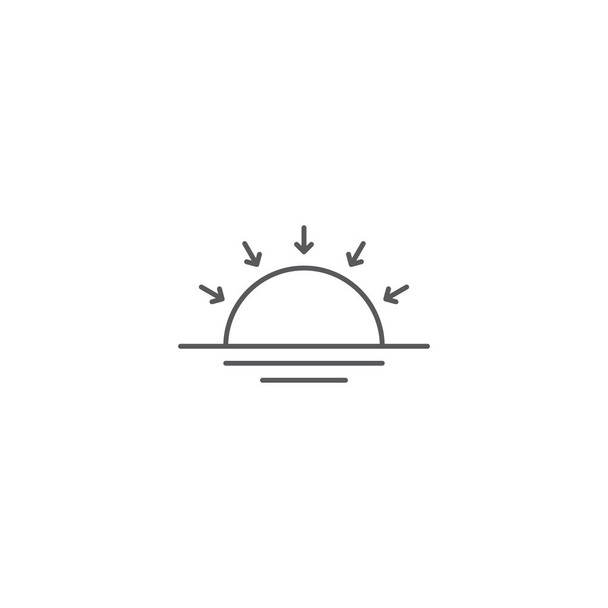 Jednoduchá vektorová ikona západu slunce. Symboly počasí, prvek návrhu prognózy, izolovaný na bílém - Vektor, obrázek