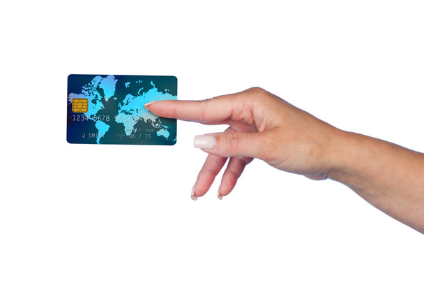 nő kezet hitelkártya - Fotó, kép
