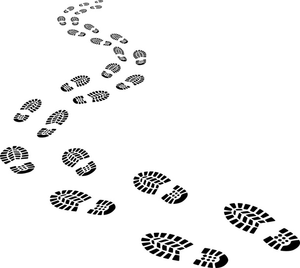 receding footprints - Vector, Image