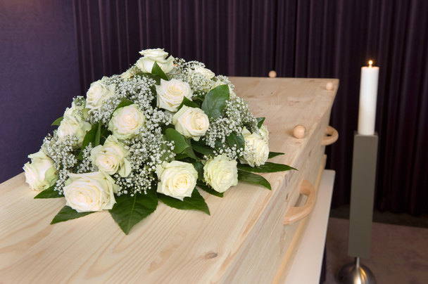 Flower arrangement on coffin - Photo, Image