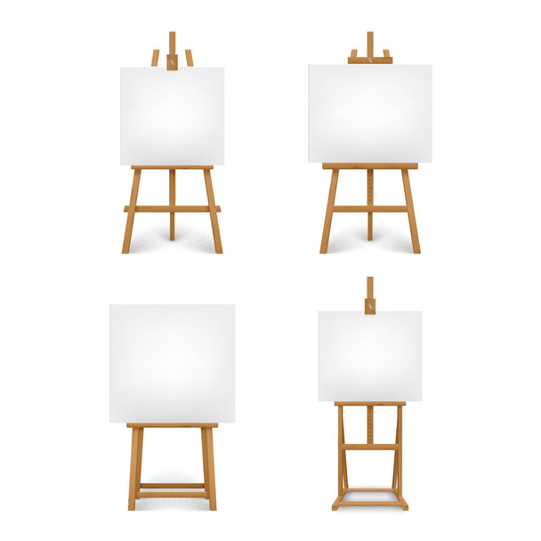 Collection different wooden artist easel template - Vector, Image