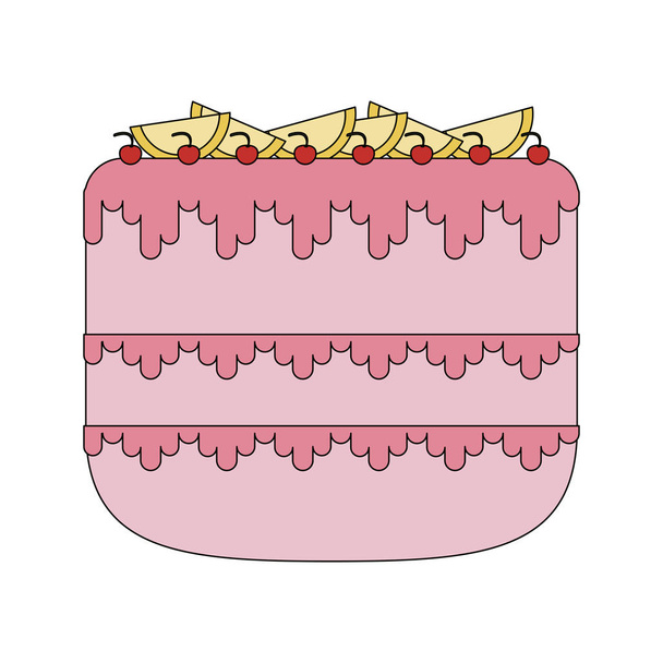 Big cake dessert - Vetor, Imagem