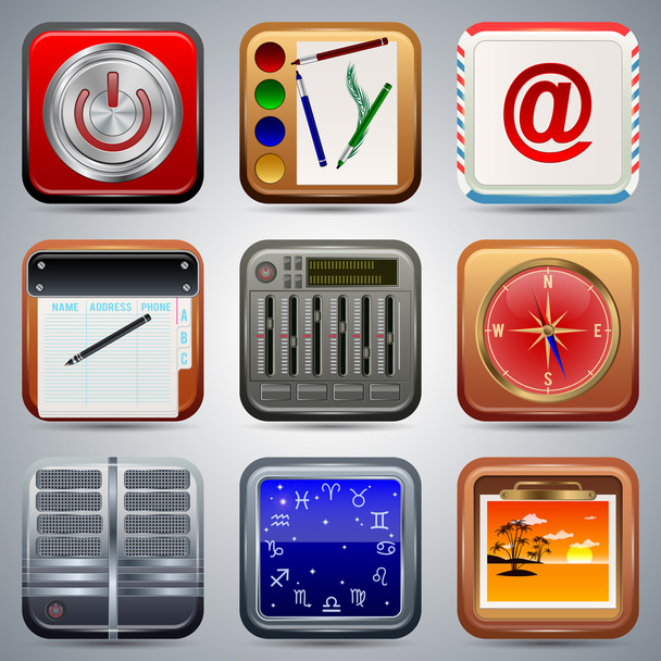 Set di icone applicative vettoriali
 - Vettoriali, immagini