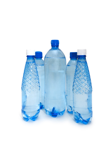 Water bottles isolated on the white - Φωτογραφία, εικόνα