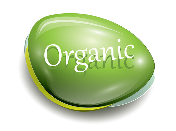 Botão orgânico verde
 - Vetor, Imagem