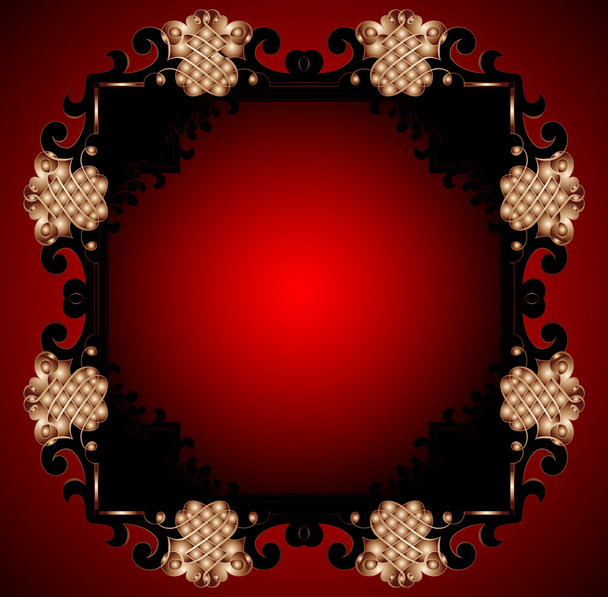 Red Vintage Frame Design For Greeting Card. Eps10. - Vettoriali, immagini