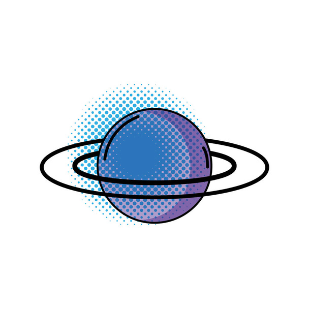 saturierter Planet Pop Art-Ikone - Vektor, Bild