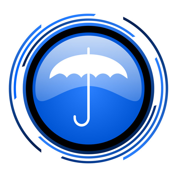 umbrella circle blue glossy icon - Zdjęcie, obraz