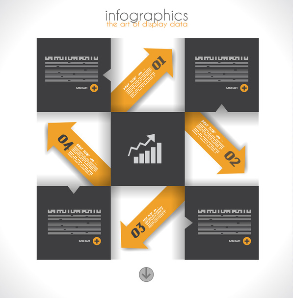 Infographic design template with paper tags. - Вектор,изображение