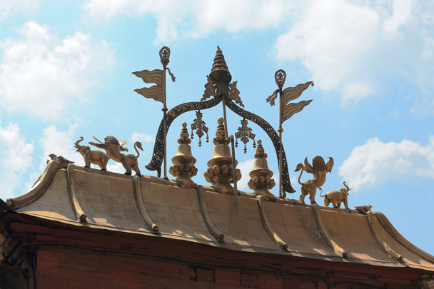 Decoration on the roof of the Golden Gate-Bhaktapur-Nepal. 0241 - Fotoğraf, Görsel