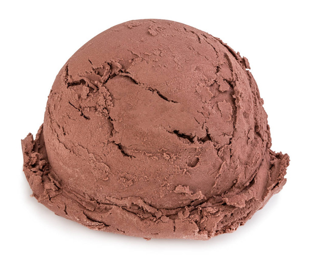 chocolat boules de crème glacée vue de côté sur fond blanc avec cl
 - Photo, image