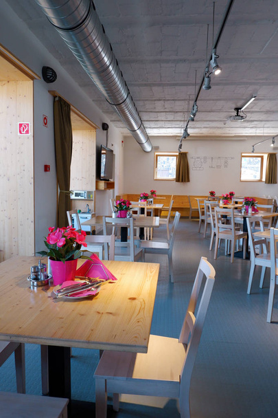 restaurant interior with wooden furniture  - Foto, Bild