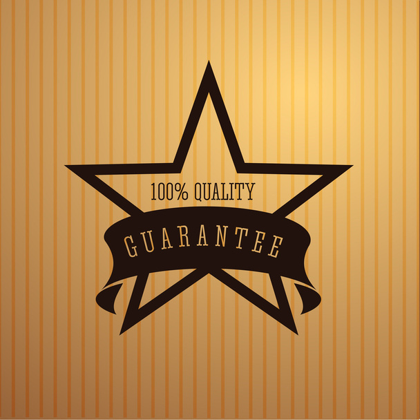 Quality guarantee star with ribbon - Vector, afbeelding