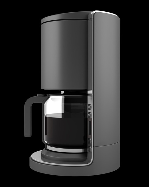 modern coffee machine isolated on black background - Photo, image