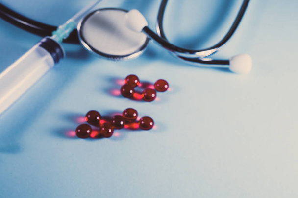 Orvosi háttér tablettákkal - Fotó, kép