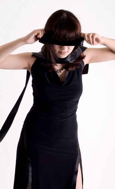Girl with tied eyes - Foto, Imagem