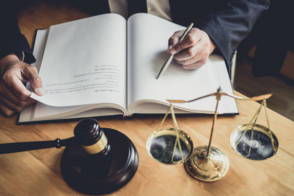 Professional Male lawyer or judge working with contract papers,  - Φωτογραφία, εικόνα