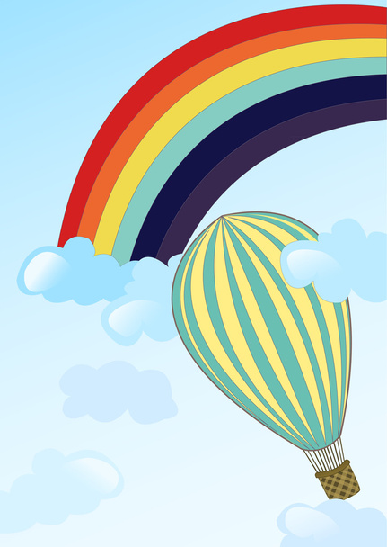 Balloon with rainboow - Vektor, kép